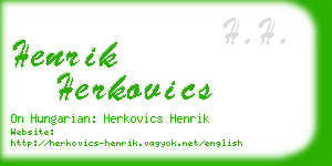 henrik herkovics business card